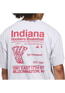 Adidas Indiana Hoosiers Grey 2 Hit Basketball Short Sleeve T Shirt