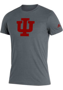 Adidas Indiana Hoosiers Charcoal Blend Heather Logo Short Sleeve Fashion T Shirt