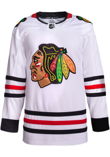 Adidas  Chicago Blackhawks Mens White Away Authentic Hockey Jersey