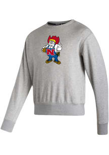 Adidas Nebraska Cornhuskers Mens Grey Vintage Herby Long Sleeve Crew Sweatshirt