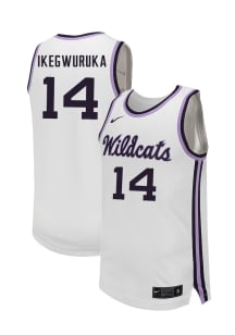 Mobi Ikegwuruka  Nike K-State Wildcats White NIL Name And Number Jersey
