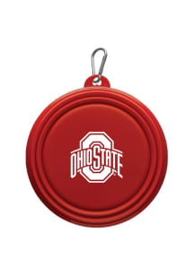 Ohio State Buckeyes Collapsible Silicone Dog Pet Bowl Red