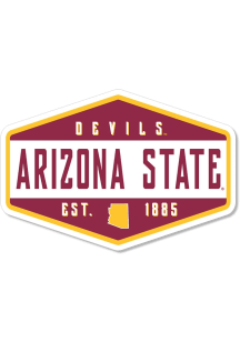 Arizona State Sun Devils 3.5" Badge Rugged Stickers - Maroon