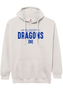 Drexel Dragons Mens Oatmeal Dragons Flat Name Mascot Long Sleeve Hoodie