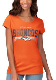 Denver Broncos Womens Orange Endzone Short Sleeve T-Shirt