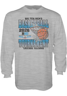 Blue 84 Big Ten Grey 2026 Big Ten Men's Basketball Tournament Long Sleeve T Shirt