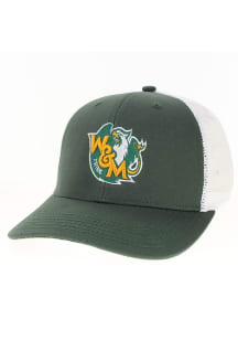 Legacy William & Mary Tribe Crest Mid-Pro Snap Trucker Adjustable Hat - Green