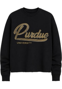 Purdue Boilermakers Womens Black Script Crew Sweatshirt