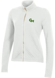 Gear For Sports George Mason University Womens White Relaxed Quilted Long Sleeve Full Zip Jacket