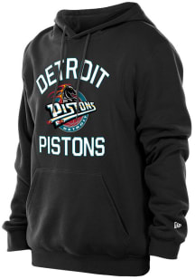 New Era Detroit Pistons Mens Black Retro Heart and Soul Long Sleeve Hoodie