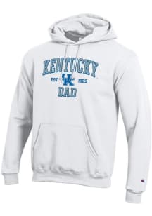 Champion Kentucky Wildcats Mens White Est Date Dad Powerblend Long Sleeve Hoodie