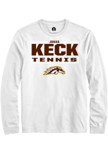 Jonas Keck Western Michigan Broncos White NIL Stacked Box Long Sleeve Player T Shirt