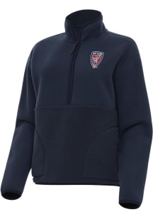 Antigua Indy Eleven Womens Navy Blue Figure Qtr Zip