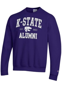 Champion K-State Wildcats Mens Purple Est Alumni Powerblend Long Sleeve Crew Sweatshirt
