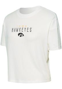 Concepts Sport Iowa Hawkeyes Womens White Flowy Short Sleeve T-Shirt