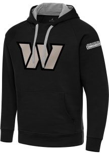 Antigua Washington Commanders Mens Black Victory Hood Long Sleeve Hoodie