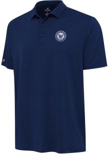Antigua Navy Mens Navy Blue Reprocess Recycled Short Sleeve Polo