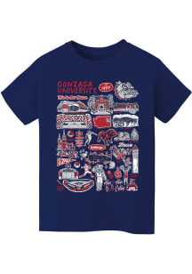 Vive La Fete Gonzaga Bulldogs Youth Navy Blue Impressions Short Sleeve T-Shirt