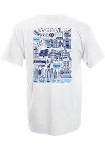 Wrigleyville Womens White Julia Gash Design Short Sleeve T-Shirt