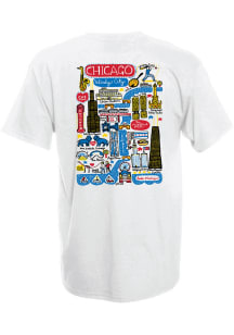 Chicago Womens White Julia Gash Short Sleeve T-Shirt