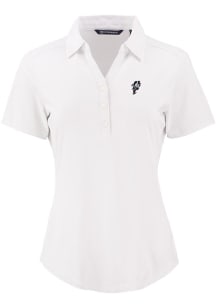 Cutter and Buck Ohio State Buckeyes Womens White Vintage Forge Eco Polo Short Sleeve Polo Shirt