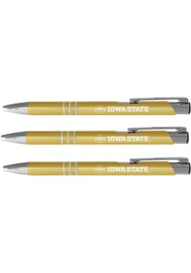 Iowa State Cyclones 3 Pack Ball Point Pen - Gold