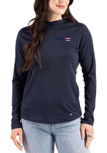 Cutter and Buck New England Patriots Womens Navy Blue Americana Prospect Eco Hooded Sweatshirt