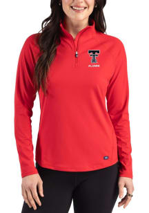 Cutter and Buck Texas Tech Red Raiders Womens Red Prospect Eco Qtr Zip