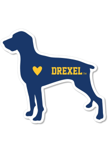 Drexel Dragons 3.5" Standing Dog Rugged Stickers - Blue