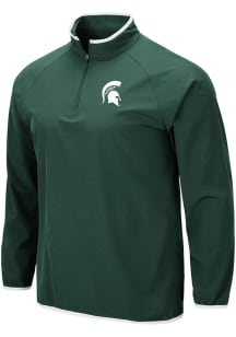Colosseum Michigan State Spartans Mens Green Chalmers Long Sleeve Qtr Zip Pullover