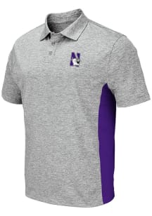 Colosseum Northwestern Wildcats Mens Grey Alaska Short Sleeve Polo