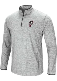 Colosseum Ohio State Buckeyes Mens Grey Alternate Logo Long Sleeve Qtr Zip Pullover