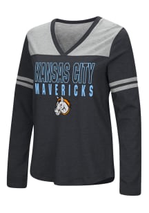 Colosseum Kansas City Mavericks Womens Black Heritage LS Tee