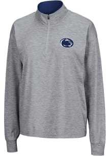 Colosseum Penn State Nittany Lions Womens Grey Oversized Qtr Zip Pullover