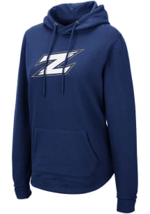 Colosseum Akron Zips Womens Navy Blue Crossover Hooded Sweatshirt