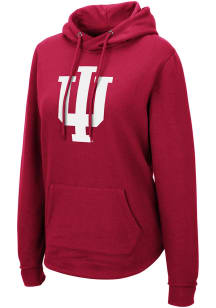 Colosseum Indiana Hoosiers Womens Cardinal Crossover Hooded Sweatshirt
