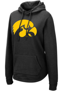 Colosseum Iowa Hawkeyes Womens Black Crossover Hooded Sweatshirt