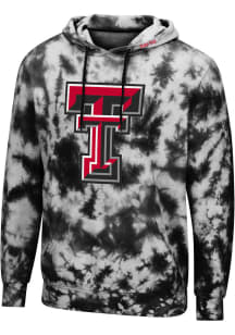 Colosseum Texas Tech Red Raiders Mens Black All Right Tie Dye Long Sleeve Hoodie
