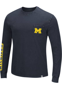 Colosseum Michigan Wolverines Blue Leg Lamp Long Sleeve T Shirt