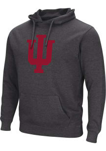 Colosseum Indiana Hoosiers Mens Black Campus Logo Long Sleeve Hoodie