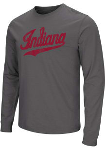 Colosseum Indiana Hoosiers Charcoal Wordmark Long Sleeve T Shirt