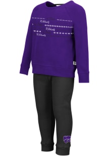 Colosseum K-State Wildcats Toddler Girls Crystal Ball Top and Bottom Set Purple