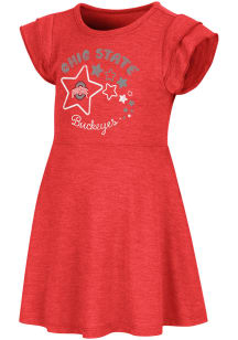Colosseum Ohio State Buckeyes Toddler Girls Red Music Maker Short Sleeve Dress