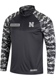Colosseum Nebraska Cornhuskers Mens Charcoal OHT Joint Operation Long Sleeve Qtr Zip Pullover