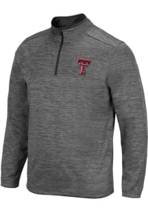 Colosseum Texas Tech Red Raiders Mens Charcoal Dak Long Sleeve Qtr Zip Pullover