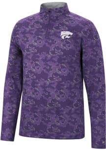 Colosseum K-State Wildcats Mens Purple Tivo Camo Long Sleeve Qtr Zip Pullover
