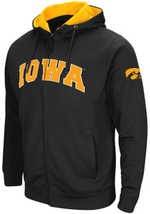 Colosseum Iowa Hawkeyes Mens Black Henry Fleece Long Sleeve Full Zip Jacket