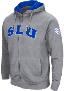 Colosseum Saint Louis Billikens Mens Grey Henry Fleece Long Sleeve Full Zip Jacket
