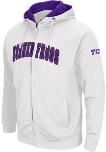Colosseum TCU Horned Frogs Mens White Henry Fleece Long Sleeve Full Zip Jacket