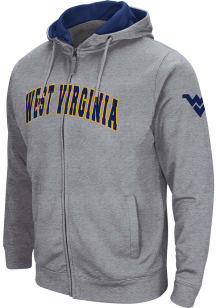 Colosseum West Virginia Mountaineers Mens Grey Henry Fleece Long Sleeve Full Zip Jacket